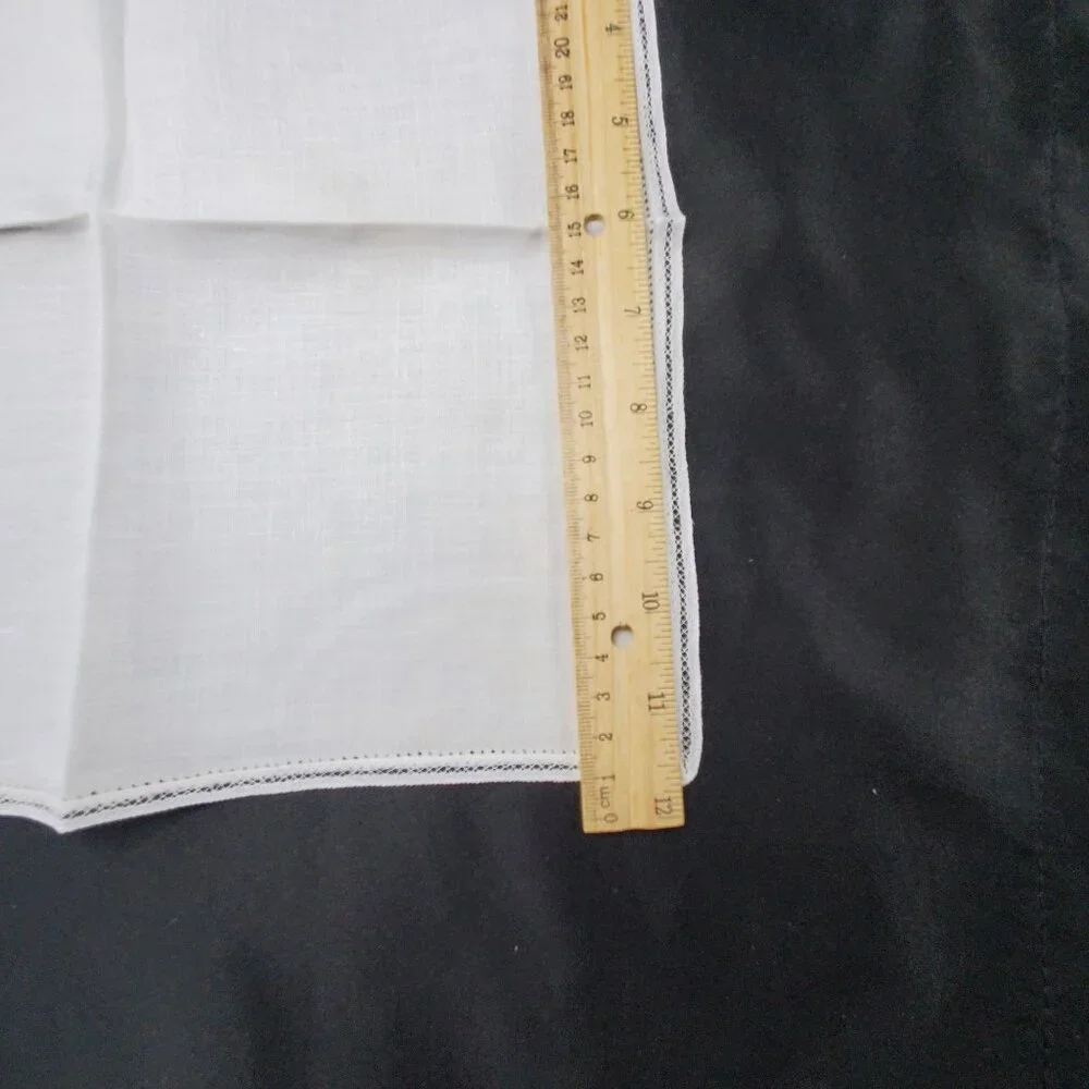 VTG New White Belgium Battenberg Lace Linen Napkins 12
